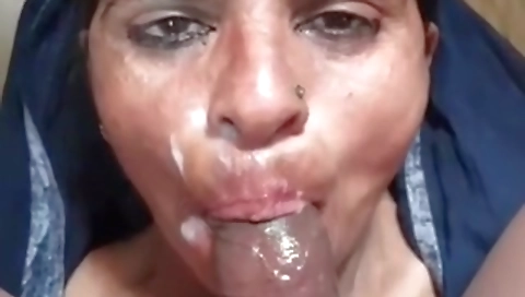 Lady Beggar Sucking Dick Of A Horny Customer At His Home