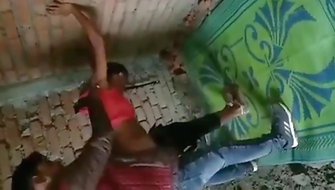 Desi Randi Fucking Outdoor In Threesome