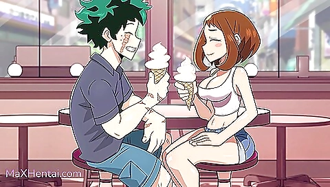 Uraraka x Deku: Accidental Pussy Creampie on the First Date (Anime Hentai)